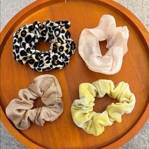 Set of Four Stylish Scrunchies